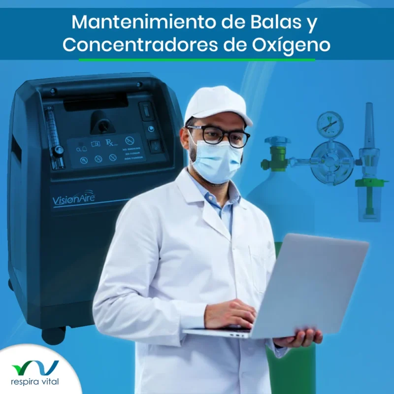 Servicio mantenimiento de concentradores de oxígeno y balas oxígeno en Bogotá y Medellín