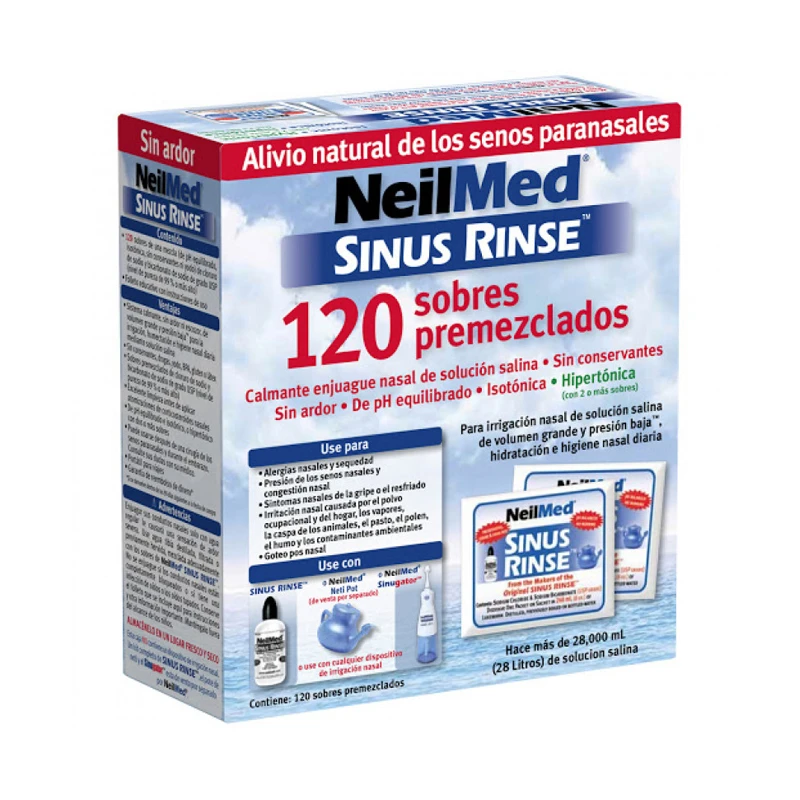 NeilMed Sinus Rinse Adulto 120 Sobres Premedidos | Limpieza Nasal