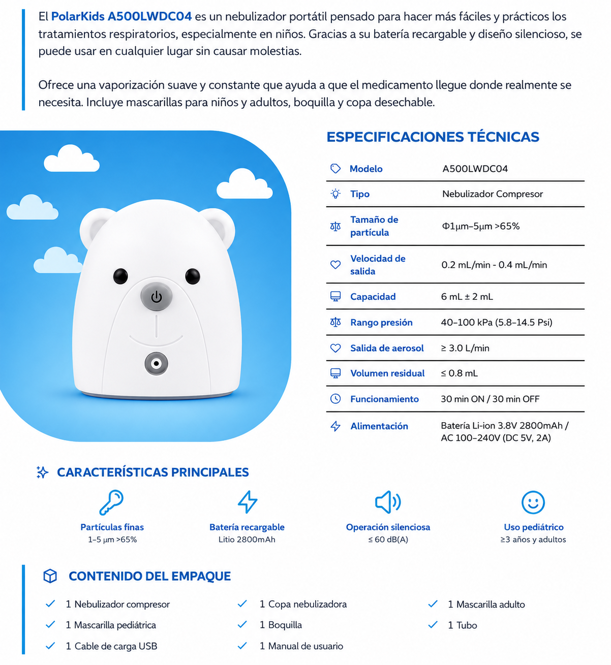 Nebulizador Pediátrico PolarKids